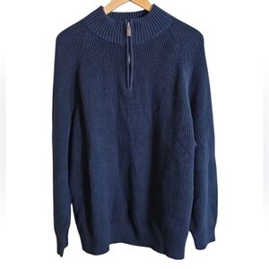 Dockers Navy Blue Quarter Zip Heavy Knit Sweater. Size 2XL